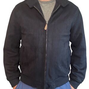 London Fog Heritage Men’s Jacket Medium Navy Zip Front Classic Coat